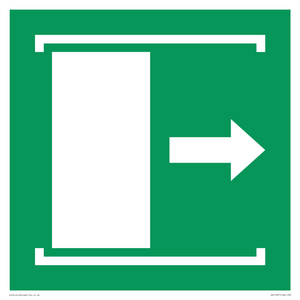 E033 safe condition door slides right to open